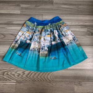 Boden Multicolored Photo Print Elastic Waist Skirt Size 4L